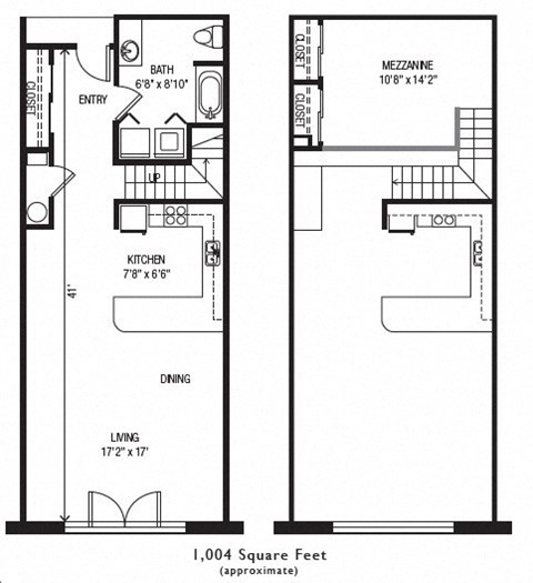 Floor plan for studio, 1 bath, 1486 sqft